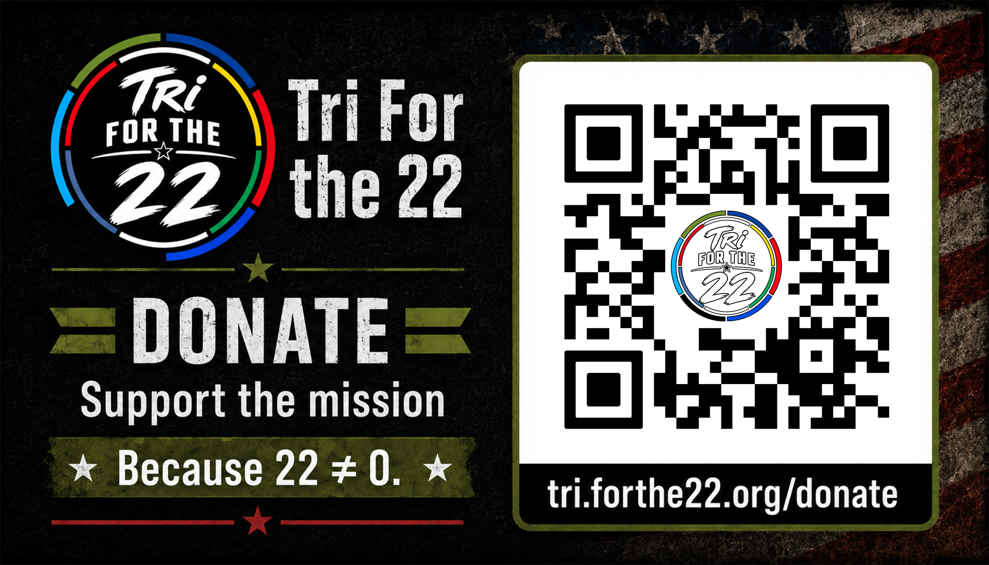Tri For The 22 Donate QR card